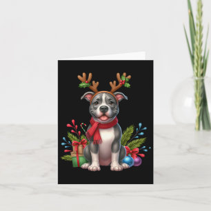 Tarjeta Resto de Pitbull Santa Hat Xmas Navidades alumbrad