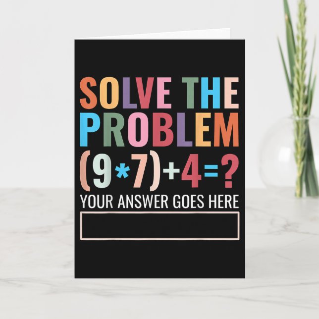 Tarjeta Resuelve El Problema 67 Seis Siete Profesor De Mat (Anverso)