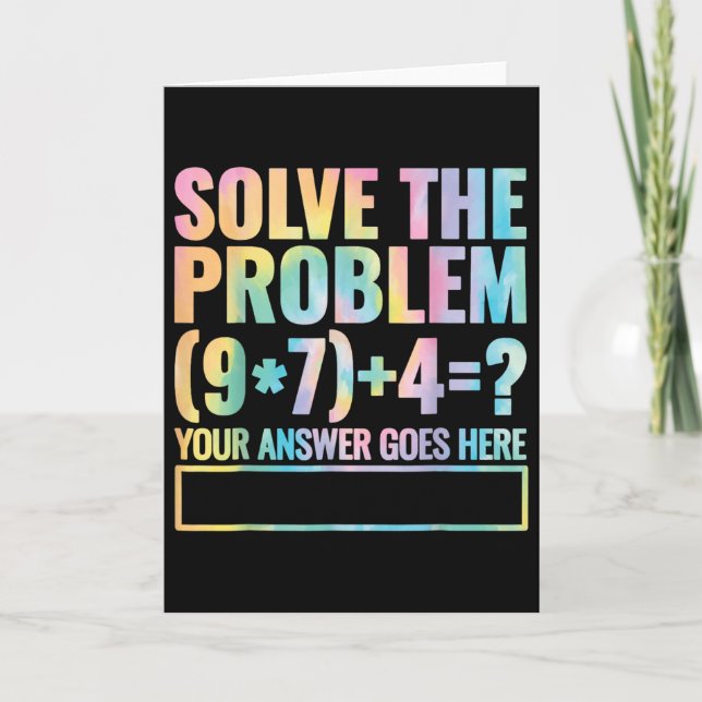 Tarjeta Resuelve El Problema 67 Seis Siete Profesor De Mat (Anverso)