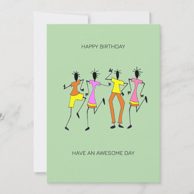 Tarjeta Resumen arte africano asombroso Fiesta cumpleaños (Anverso)
