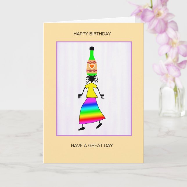 Tarjeta Resumen, arte africano lindo y elegante cumpleaños (Orquídea)