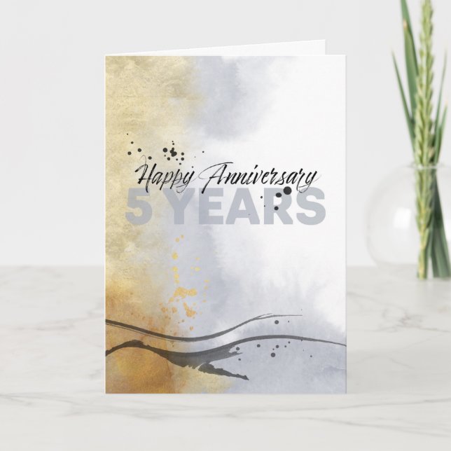 Tarjeta Resumen artístico de tinta del quinto aniversario  (Anverso)