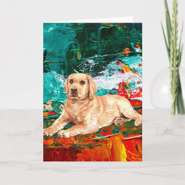Tarjeta Resumen artístico del perro de Labrador (Anverso)