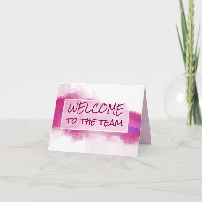 Tarjeta Resumen de acuarela Bienvenido al equipo (Anverso)