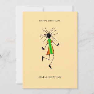 Tarjeta Resumen de arte africano, asombroso cumpleaños de