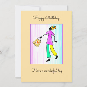 Tarjeta Resumen de arte africano, cumpleaños de la dama de