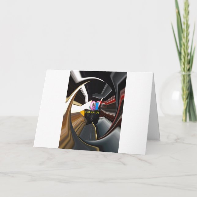 Tarjeta Resumen de arte estacional de oficina de té de por (Anverso)