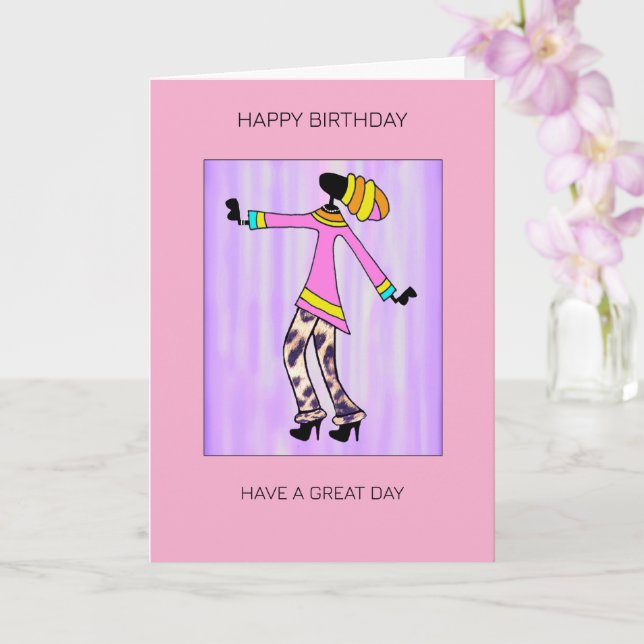 Tarjeta Resumen de arte, moderno y elegante cumpleaños Chi (Orquídea)