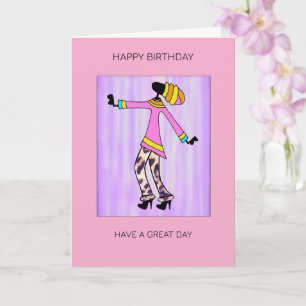 Tarjeta Resumen de arte, moderno y elegante cumpleaños Chi