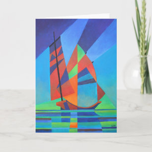 Tarjeta Resumen de bote basura de arte contra cielo azul p