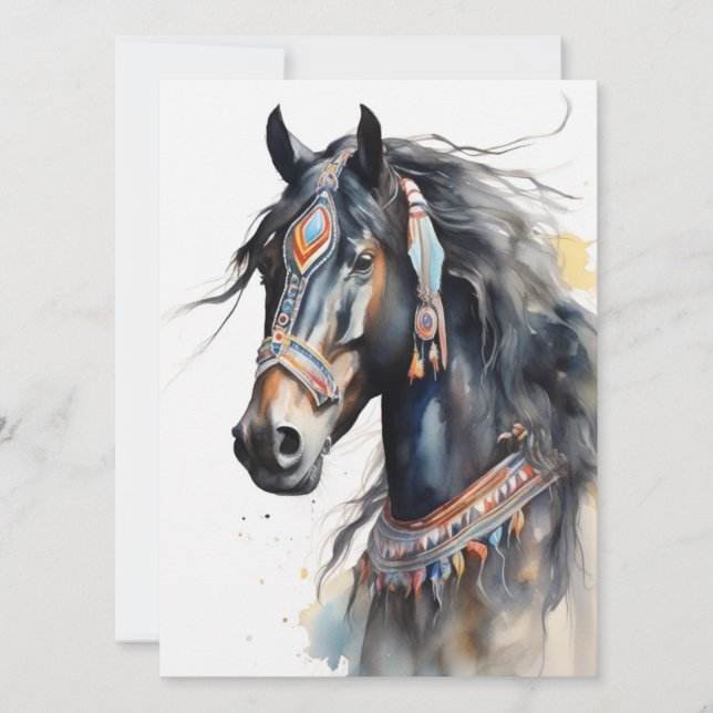 Tarjeta Resumen de caballos coloridos (Anverso)