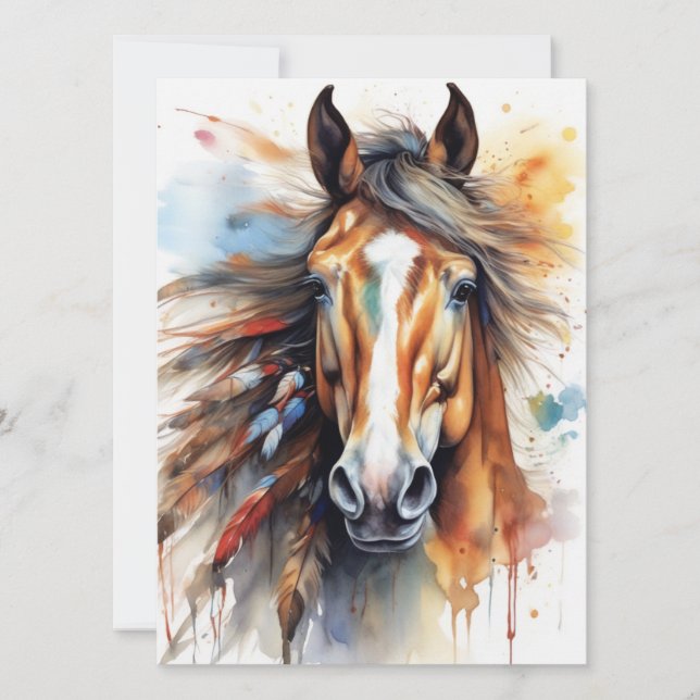 Tarjeta Resumen de caballos coloridos (Anverso)