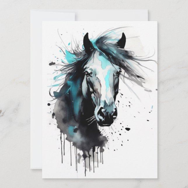 Tarjeta Resumen de caballos coloridos (Anverso)