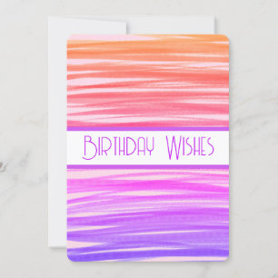 Tarjeta Resumen de Deseos de Cumpleaños Peach Purp