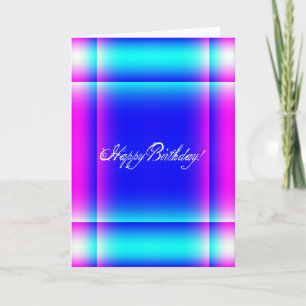 Tarjeta Resumen de diseño de cumpleaños en rosa y azul