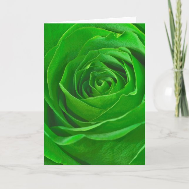 Tarjeta Resumen de fotos del centro de Rosas verde esmeral (Anverso)