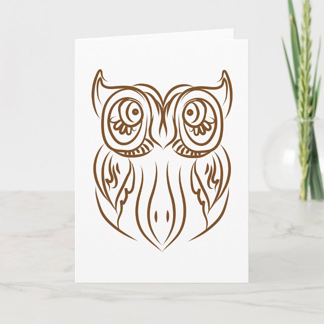 Tarjeta Resumen de la línea de búho tribal Art Modern Brow (Subido por el creador)