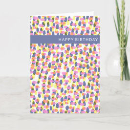 Tarjeta Resumen de puntos de acuarela y puntos Cumpleaños