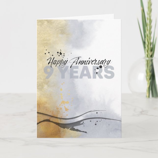 Tarjeta Resumen de tinta artística del noveno aniversario  (Anverso)