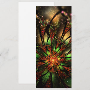 Tarjeta Resumen del diseño de flor fractal.