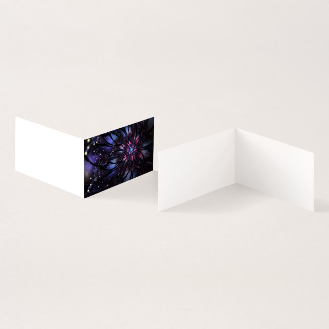 Tarjeta Resumen del diseño de flor fractal.  (Interior y exterior)