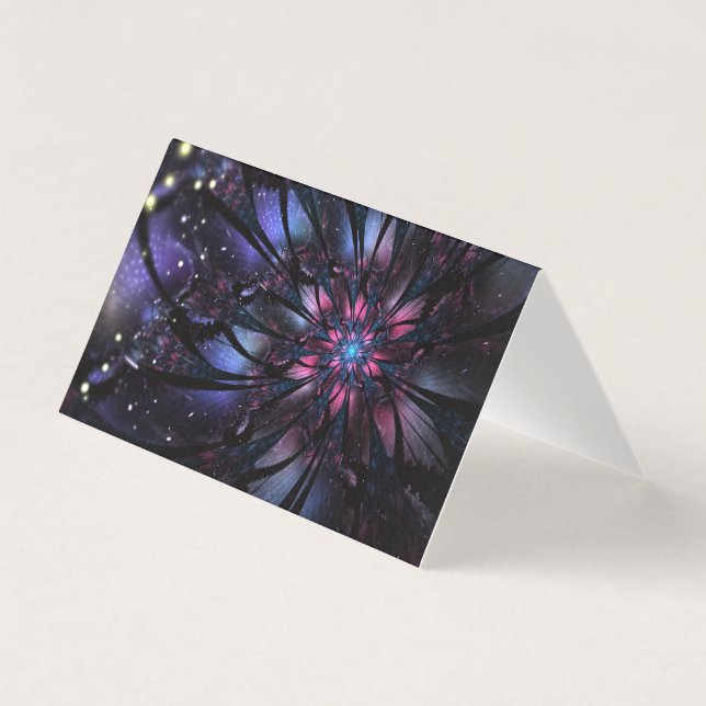 Tarjeta Resumen del diseño de flor fractal. (Anverso)