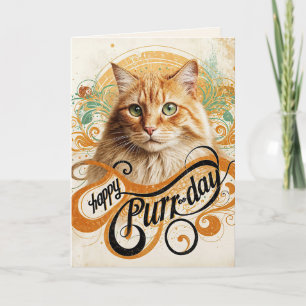 Tarjeta Resumen del Ginger Cat de cumpleaños