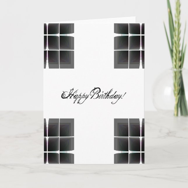 Tarjeta Resumen Diseño de cumpleaños en blanco y negro (Anverso)