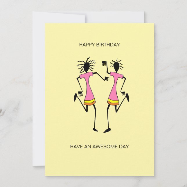 Tarjeta Resumen: El arte africano asombroso cumpleaños Fie (Anverso)