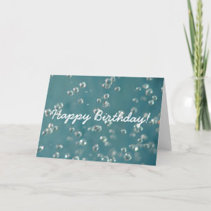 Tarjeta Resumen Enfoque suave, gotas de agua, ¡Feliz cumpl