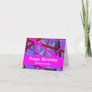 Tarjeta Resumen geométrico moderno de tonos rosa y morado