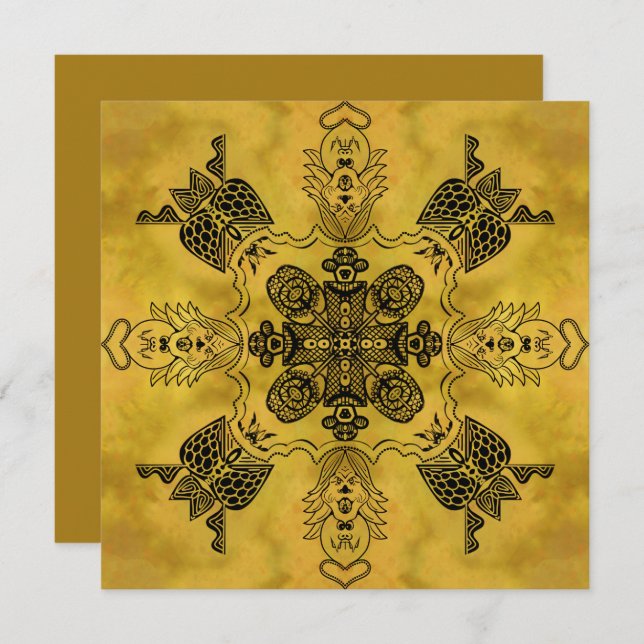 Tarjeta Resumen Gótico Patrón de repetición de dibujo de l (Anverso / Reverso)