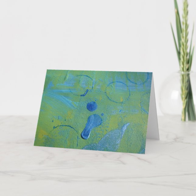 Tarjeta Resumen Juego de pintura azul y verde Cumpleaños (Anverso)