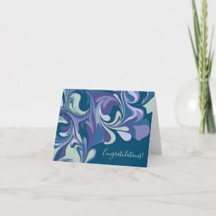 Tarjeta Resumen Marble azul Swirl Estilo Personalizado
