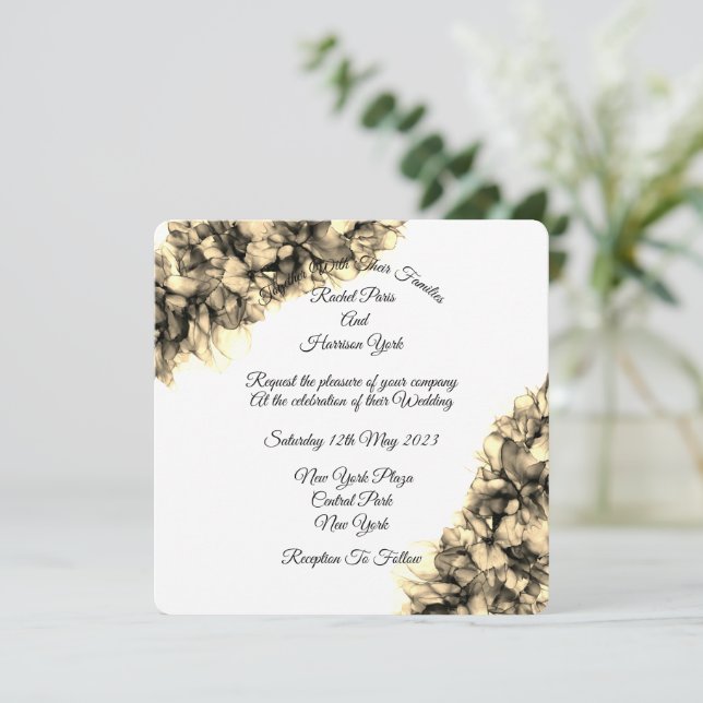 Tarjeta Resumen moderno boda de niebla elegante y natural (Anverso de pie)