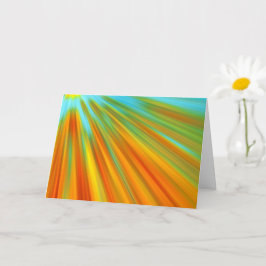 Tarjeta Resumen naranja amarillo rojo rayas verdes en azul