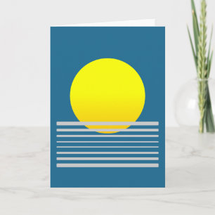 Tarjeta Resumen Naranja Paisaje del Sol y el Mar