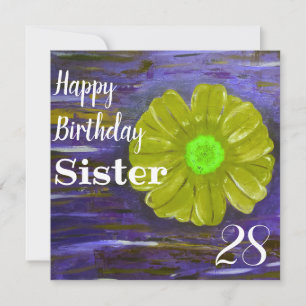 Tarjeta Resumen Personalizado de Flor Verde Hermana Cumple