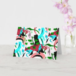 Tarjeta Resumen rosa y acuático