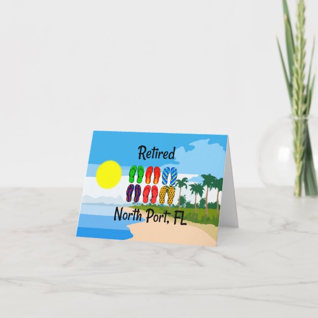 Tarjeta Retirada, Puerto Norte, FL, diseño de playa, Tarje (Anverso)