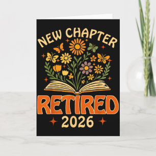 Tarjeta Retirado 2026 Nuevo Capítulo Vintage Boho Floral R