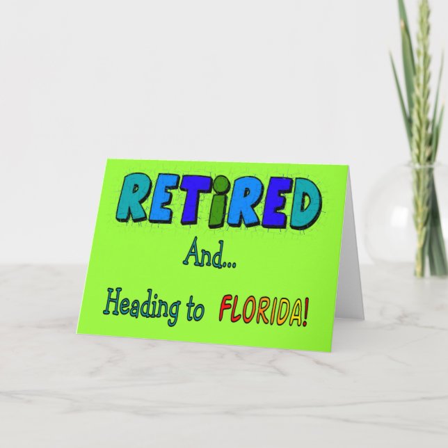 Tarjeta Retirado y dirigiéndose a Florida (Anverso)