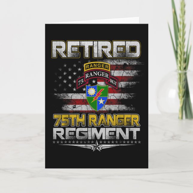 Tarjeta Retired 75th Ranger Regiment Veteran Patriotic Dad (Anverso)