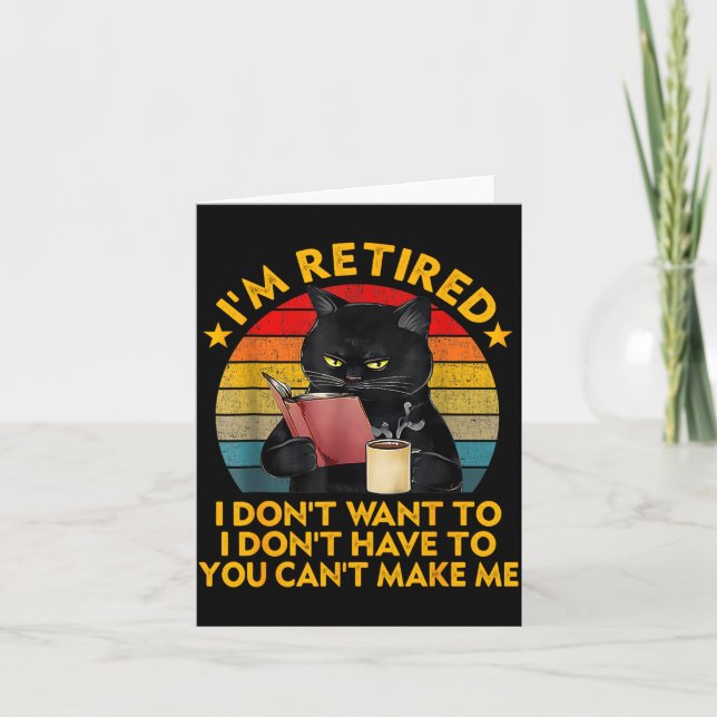 Tarjeta Retired Black Cat Coffee Funny Retirement 2026 Wom (Anverso)