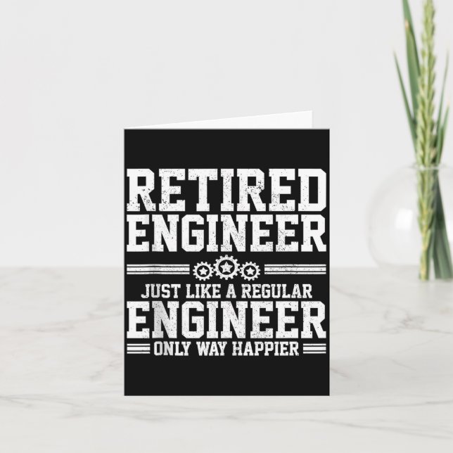 Tarjeta Retired Engineer Engineering Funny Saying Retireme (Anverso)