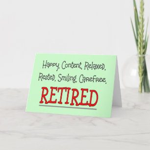 Tarjeta "RETIRED - Feliz, despreocupado, relajado"... Dive