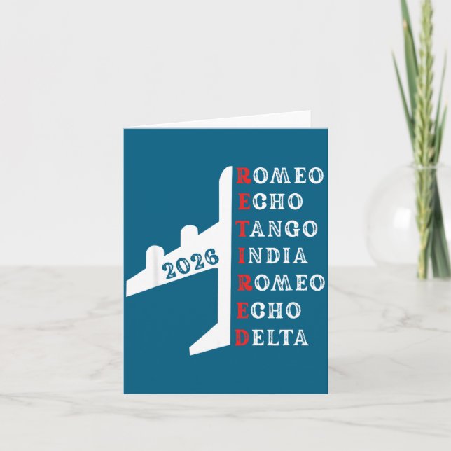 Tarjeta Retired Lot 2026 Phonetic Alphabet Retirement Gift (Anverso)