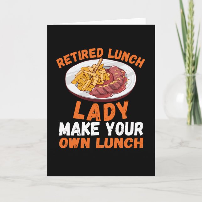 Tarjeta Retired Lunch Lady School Cafeteria (Anverso)