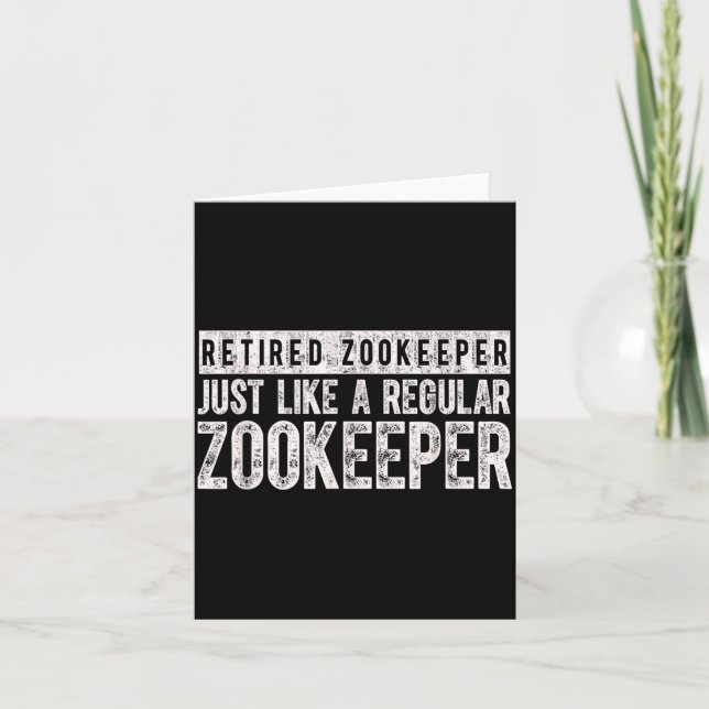 Tarjeta Retired Zookeeper Funny Zoo Keeper Retirement  (Anverso)