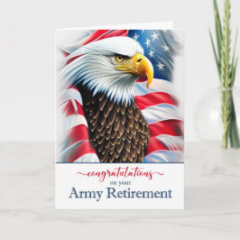 Tarjeta Retirement Congratulations Eagle and American Flag